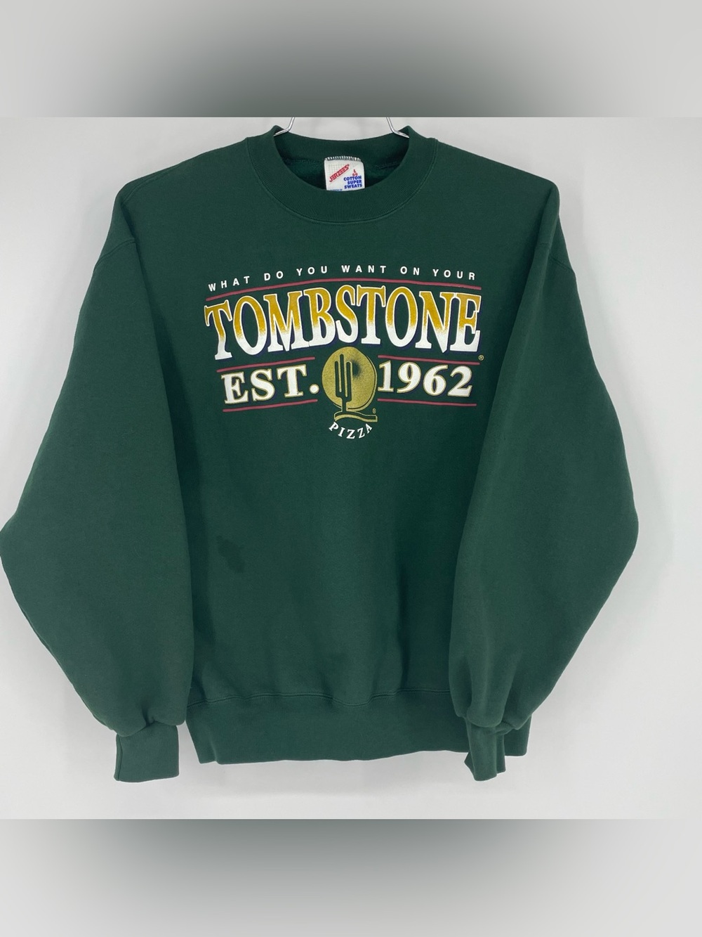 Vintage Tombstone Arizona Sweatshirt Mens Large Green Fleece Crewneck 90s